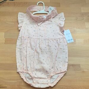 Carters 2 Piece 24m Bubble Pink with Bow NWT